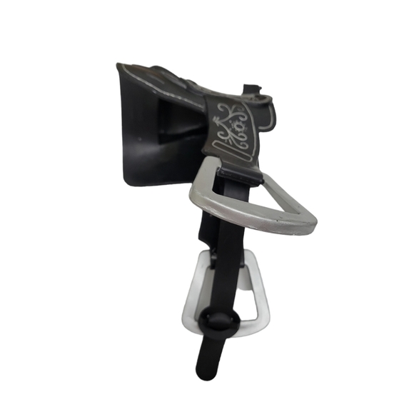 Battat Doll Toy Horse Riding Saddle With Stirrups- Blk Slv, Blk Boots, & Brush - Picture 2 of 12